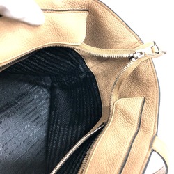 PRADA 1BG203 logo bag bag Tote Bag Beige SilverHardware