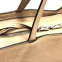 PRADA 1BG203 logo bag bag Tote Bag Beige SilverHardware