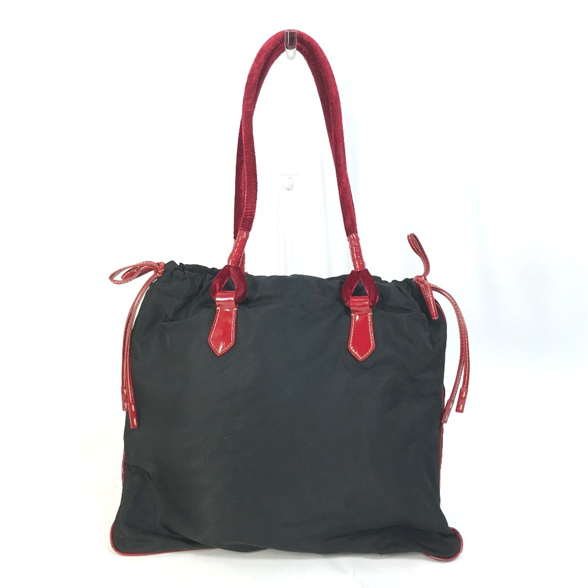 PRADA Bicolor Tote Bag Shoulder Bag Shoulder bag Hand Bag Black Red