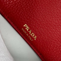 PRADA 1MH021 CompactWallet Trifold wallet Red Gold