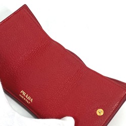 PRADA 1MH021 CompactWallet Trifold wallet Red Gold