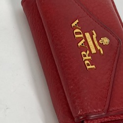 PRADA 1MH021 CompactWallet Trifold wallet Red Gold