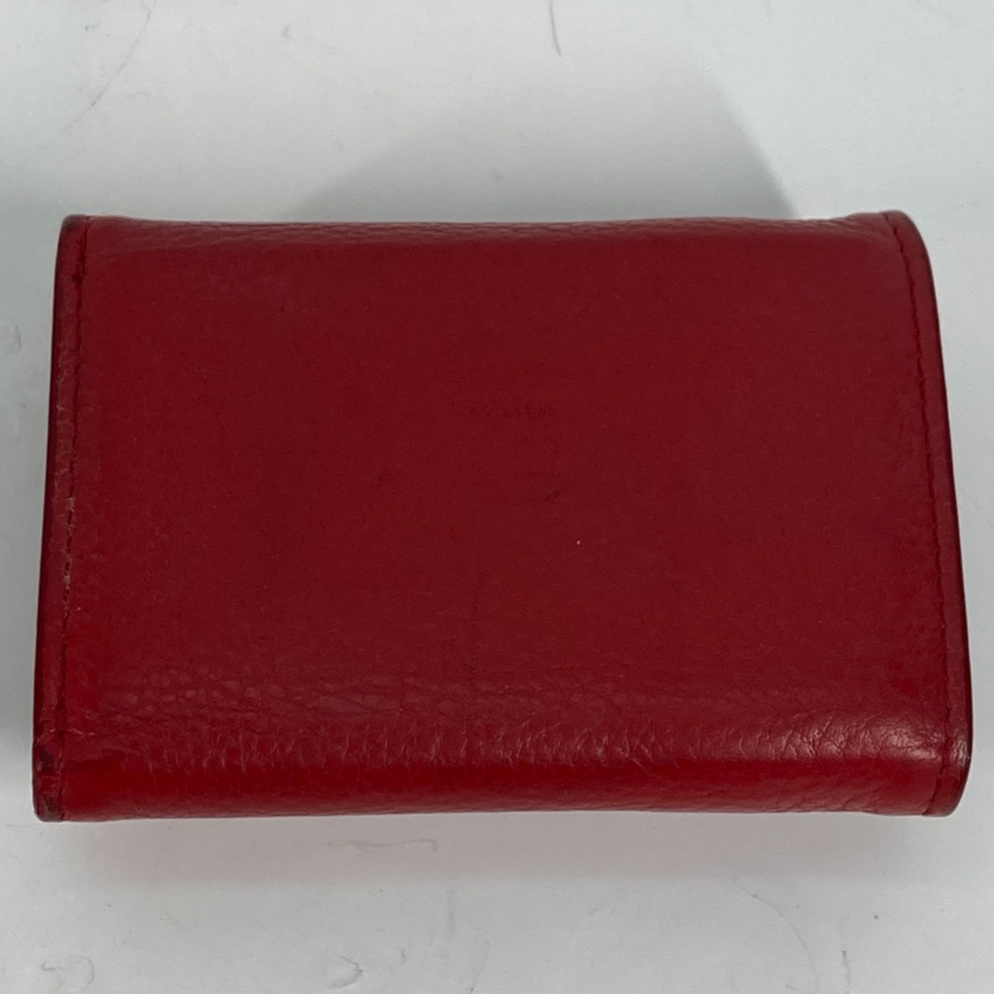 PRADA 1MH021 CompactWallet Trifold wallet Red Gold