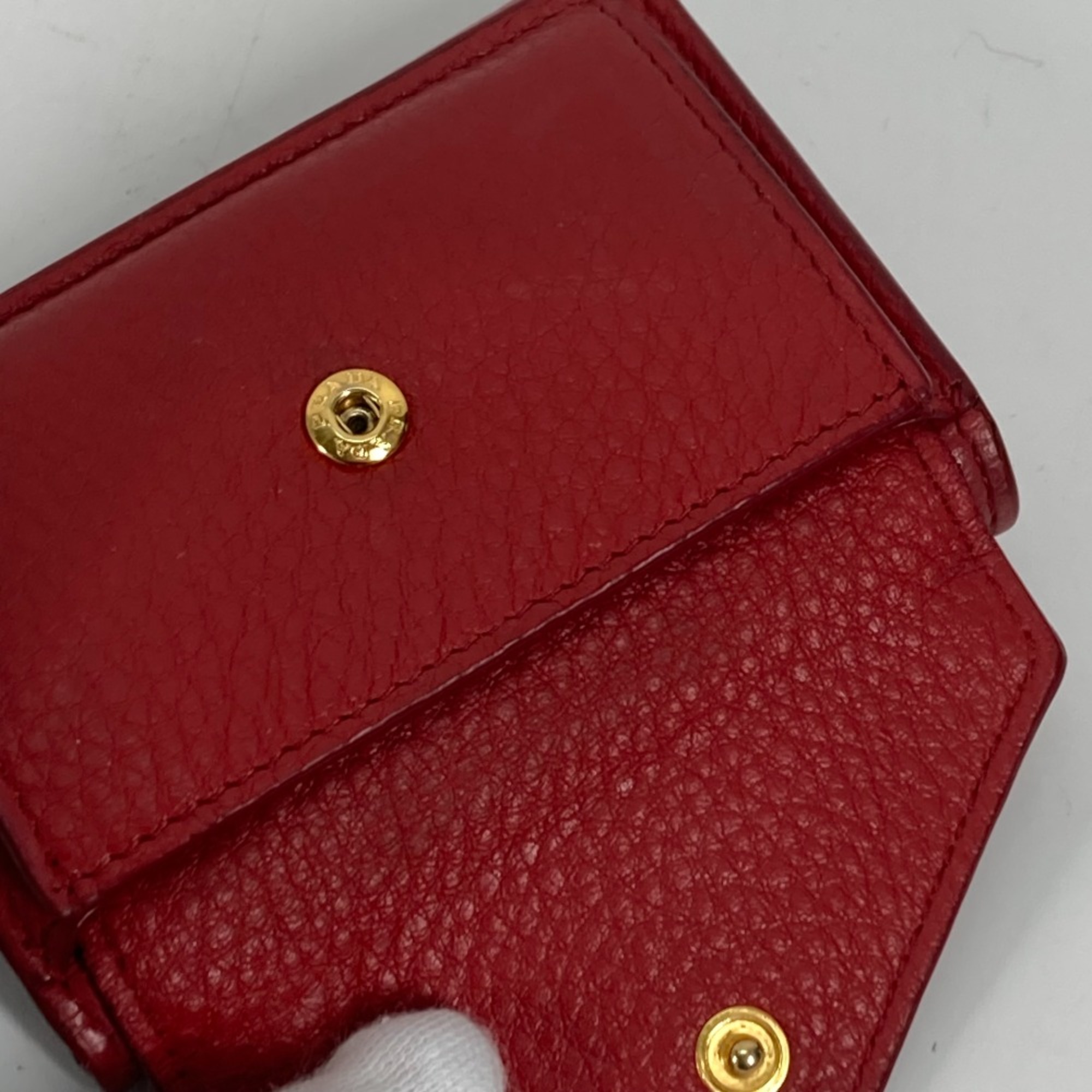 PRADA 1MH021 CompactWallet Trifold wallet Red Gold