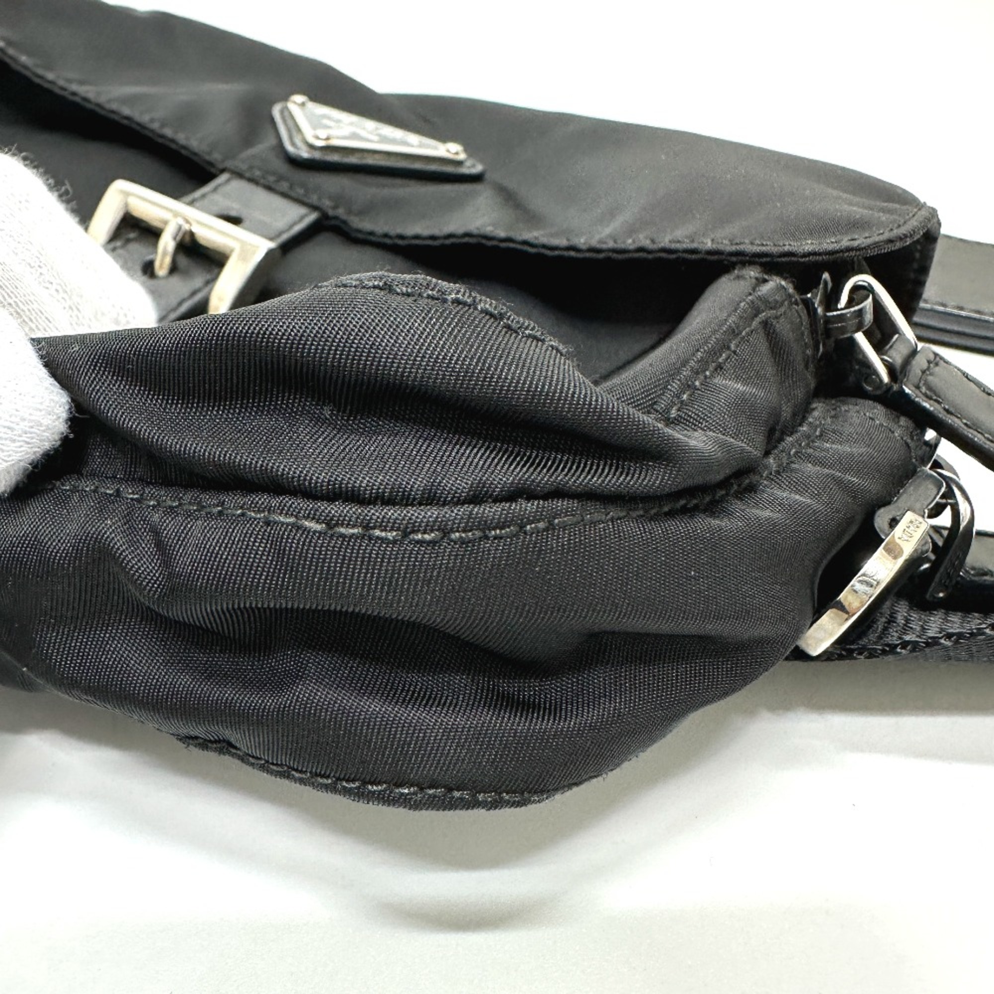 PRADA Triangle logo Bag Waist Pouch Black