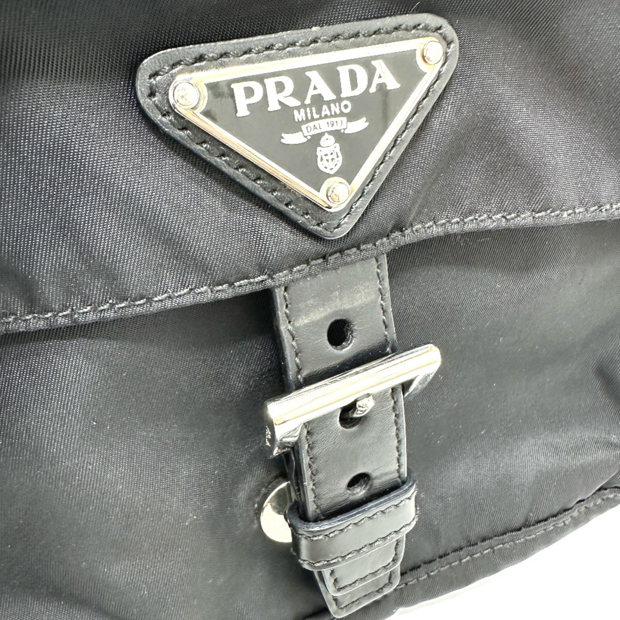 PRADA Triangle logo Bag Waist Pouch Black