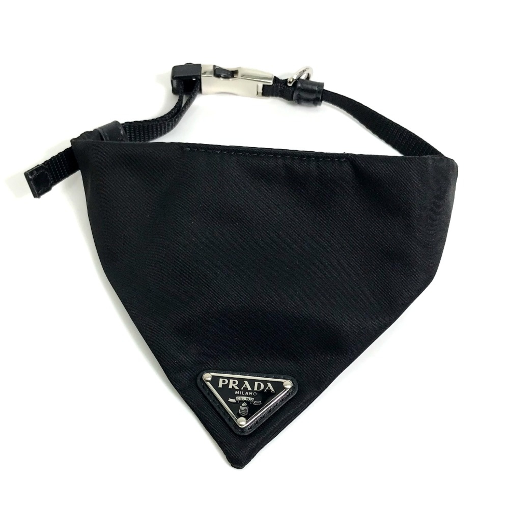 PRADA Logo Plate Re-Nylon/Dogwear Scarf Black