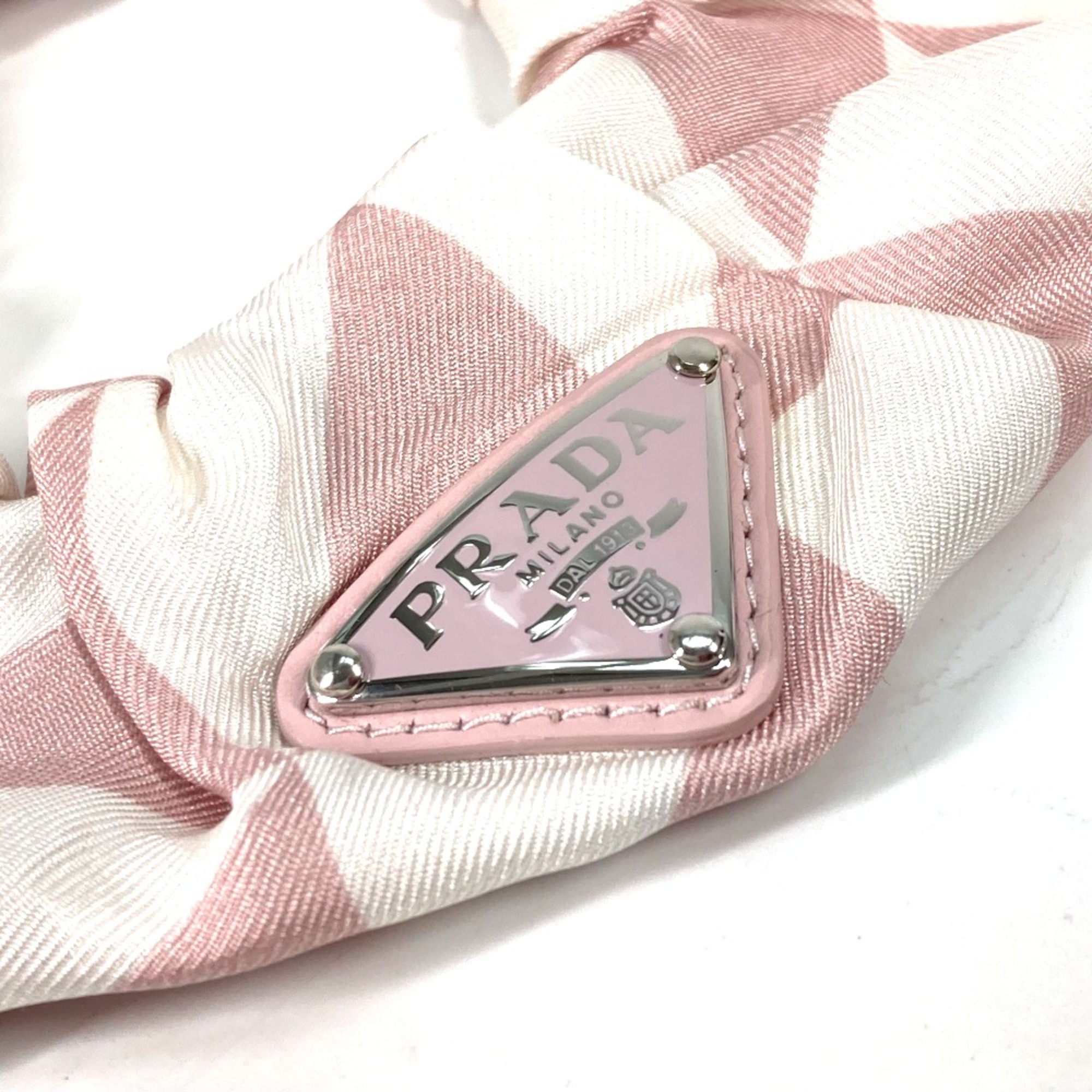 PRADA 1IF015 triangle logo triangle logo plate hair accessories hair rubber Shush pink