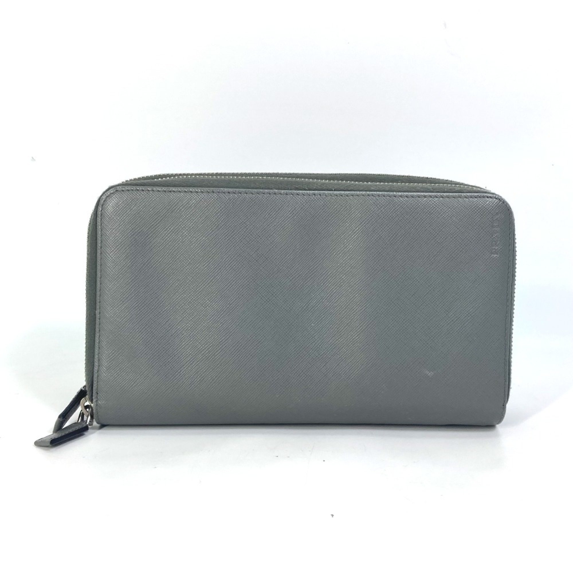 PRADA organizer W zip long wallet Long Wallet gray