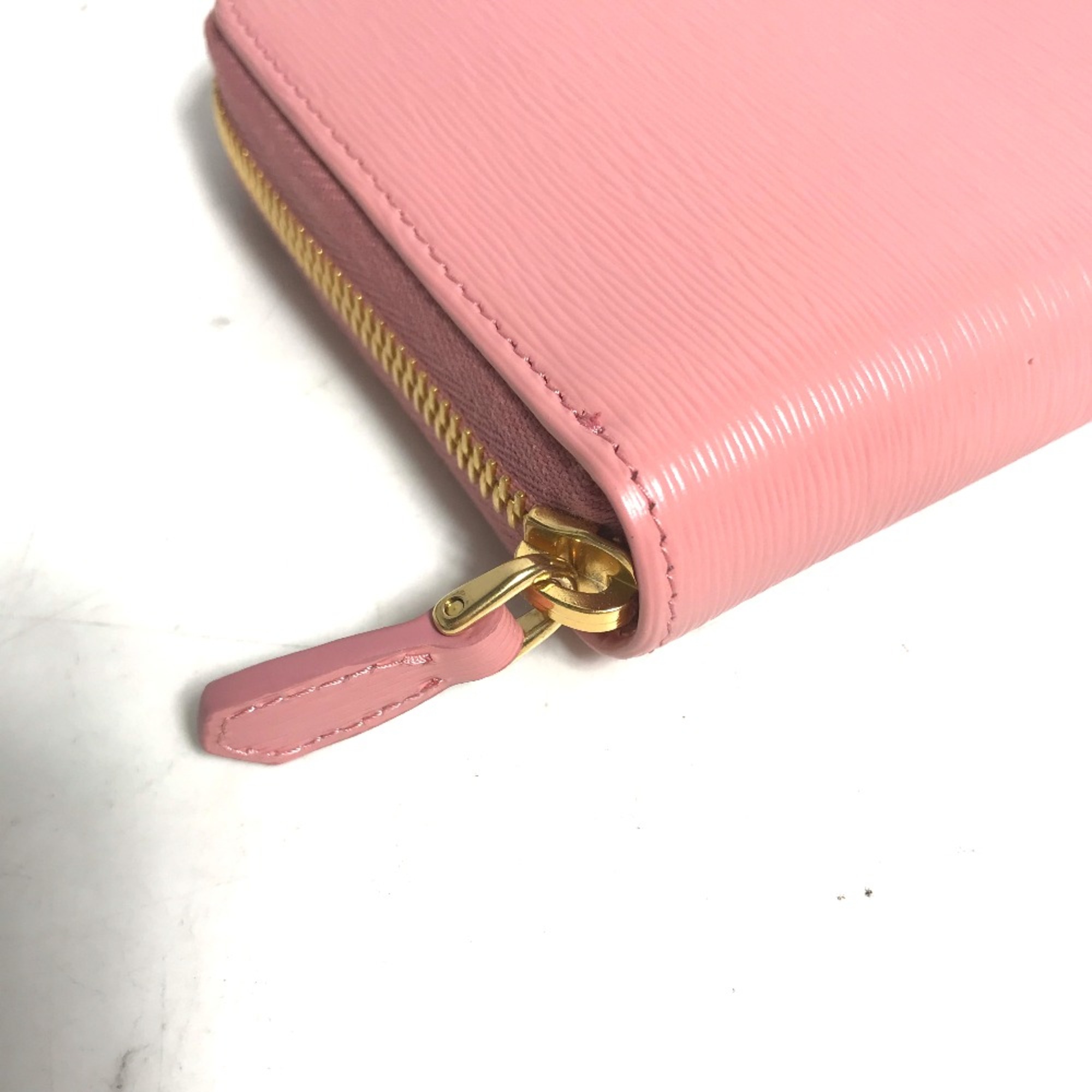 PRADA logo Zip Around Long Wallet pink