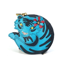 PRADA 1M1400 tiger tiger animal Coin Compartment Wallet coin purse blue