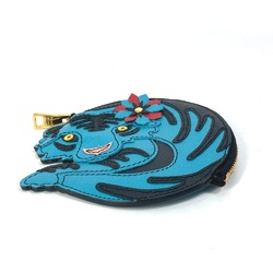 PRADA 1M1400 tiger tiger animal Coin Compartment Wallet coin purse blue