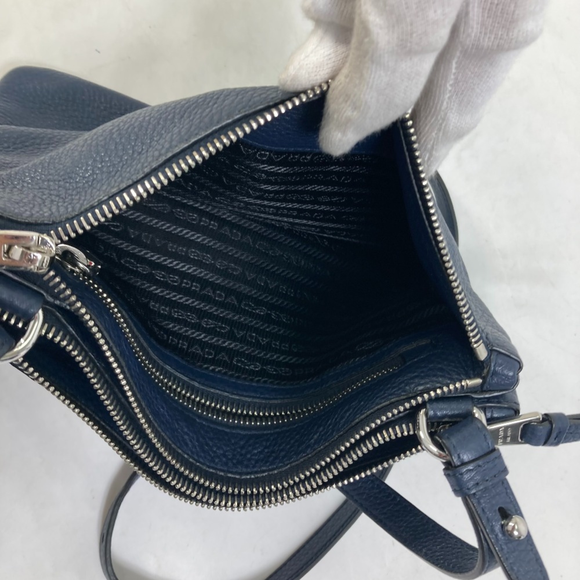 PRADA logo Bag Crossbody Shoulder Bag Navy