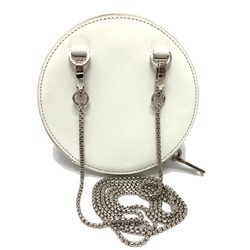 PRADA 1NR003 Chain Shoulder Crossbody Shoulder Bag White SilverHardware