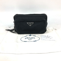 PRADA 1BL010 triangle logo triangle logo plate Shoulder Bag Crossbody Waist Pouch Black