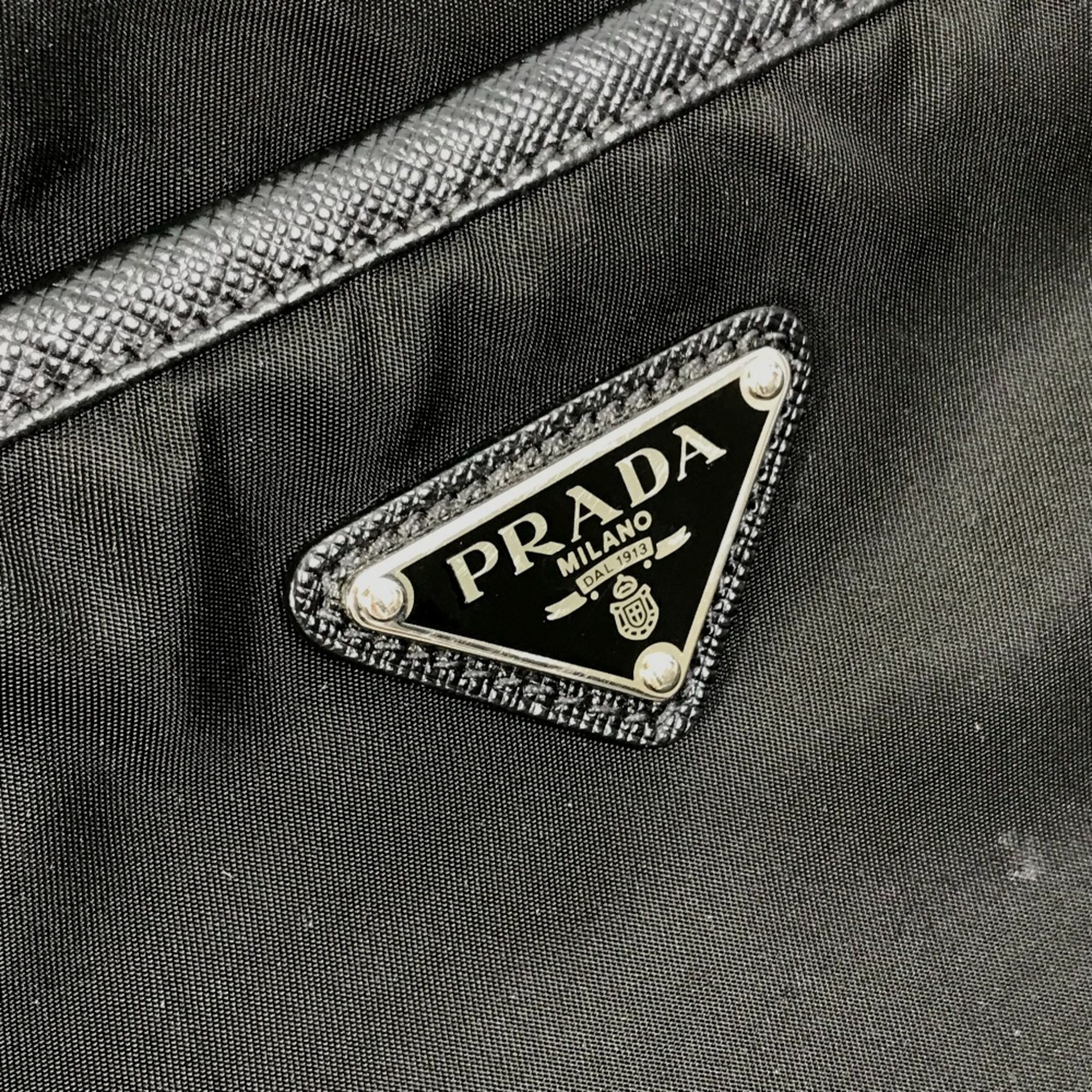 PRADA Triangle logo bag Crossbody crossbody Shoulder Bag Black