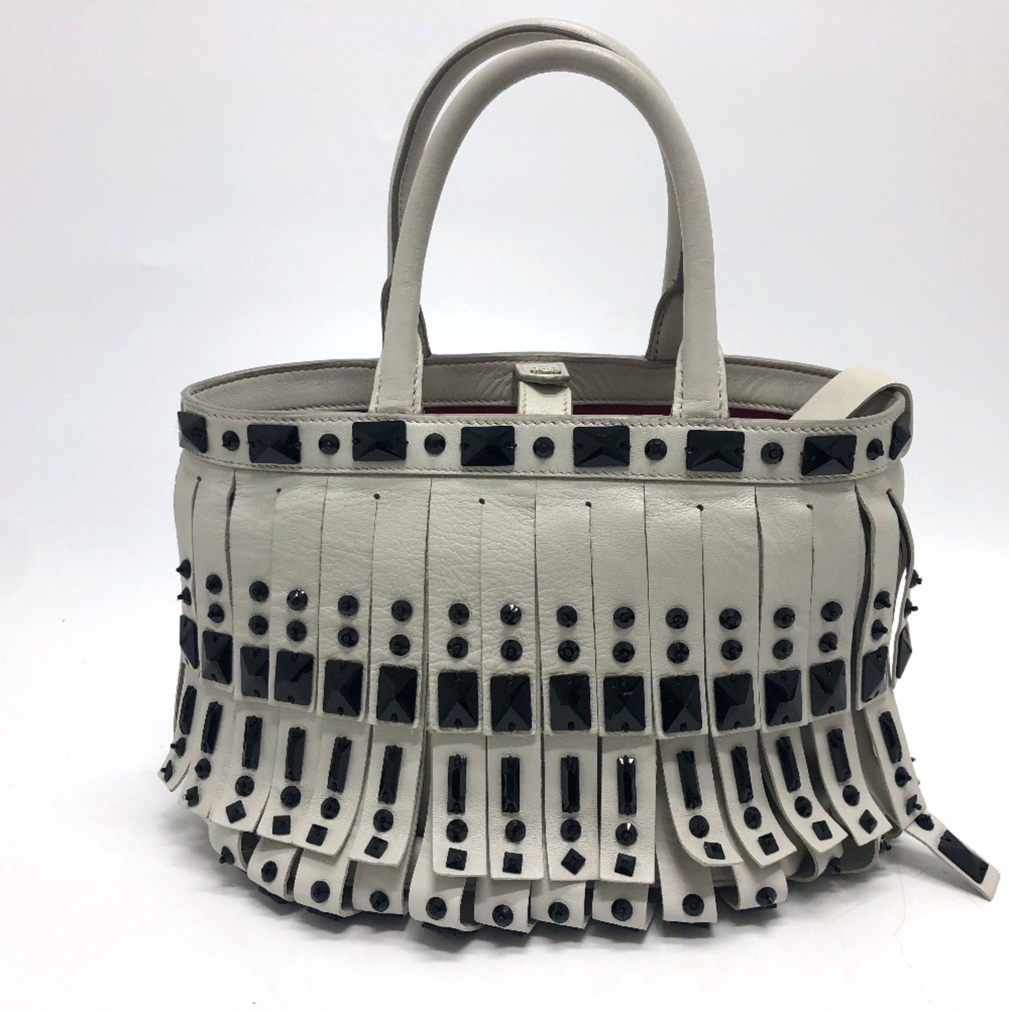 PRADA B2466S Bag Hand Bag White SilverHardware