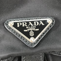 PRADA 1BZ032 Logo Plate backpack bag Backpack Black