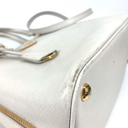 PRADA BL0837 triangle logo triangle logo plate 2WAY bag Crossbody Hand Bag White