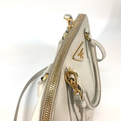 PRADA BL0837 triangle logo triangle logo plate 2WAY bag Crossbody Hand Bag White