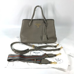 PRADA 1BA579 logo 2WAY Hand Bag Crossbody Shoulder bag Shoulder Bag gray