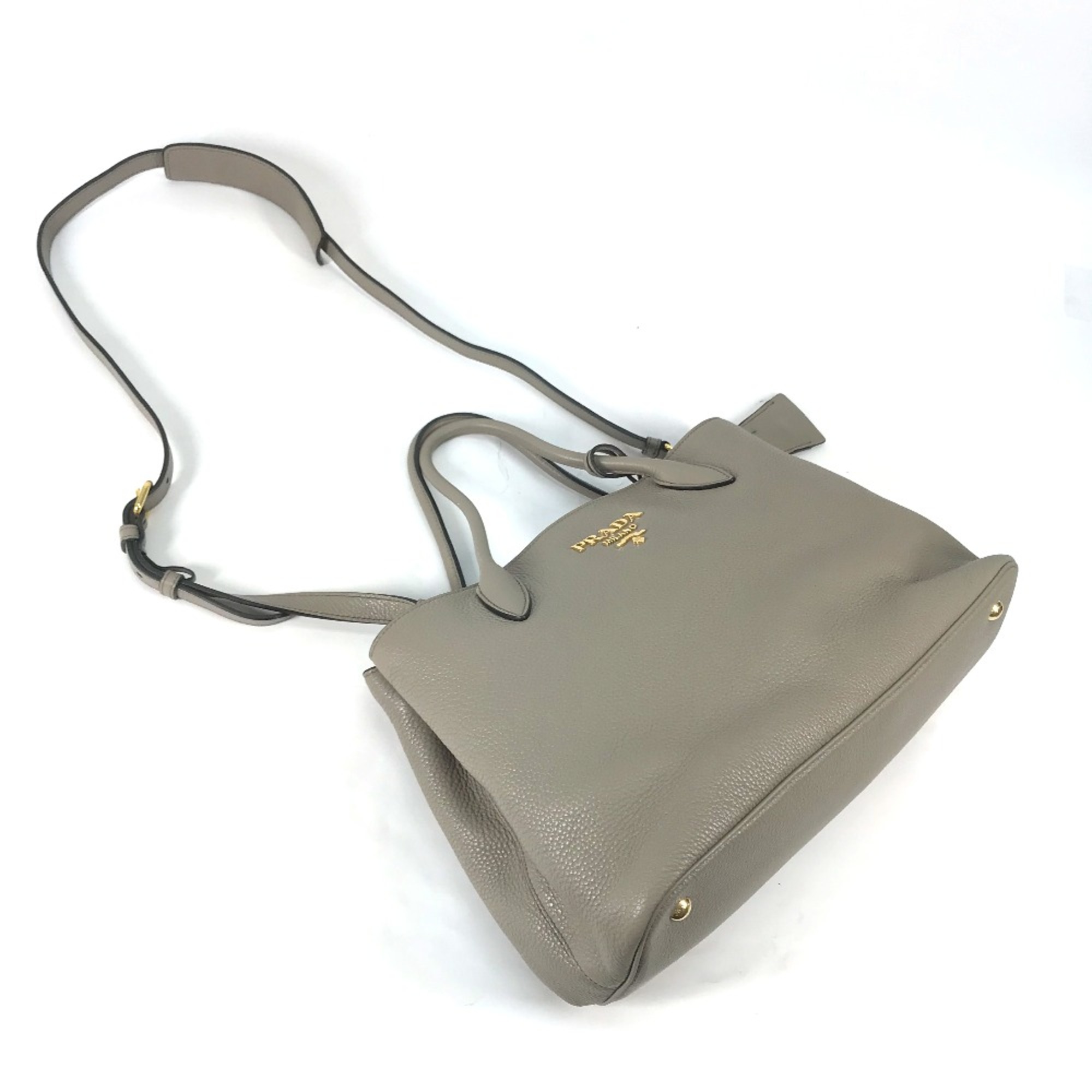 PRADA 1BA579 logo 2WAY Hand Bag Crossbody Shoulder bag Shoulder Bag gray