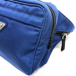 PRADA 2VL001 Triangle logo Bag Waist Pouch blue SilverHardware