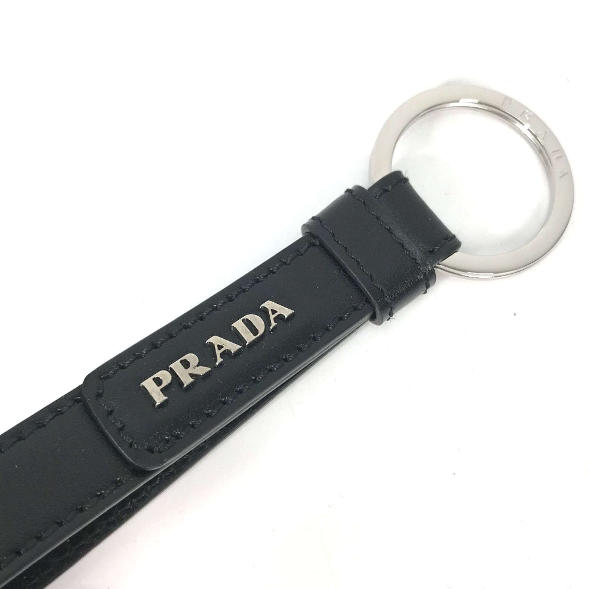 PRADA logo Key Holder Key ring Black