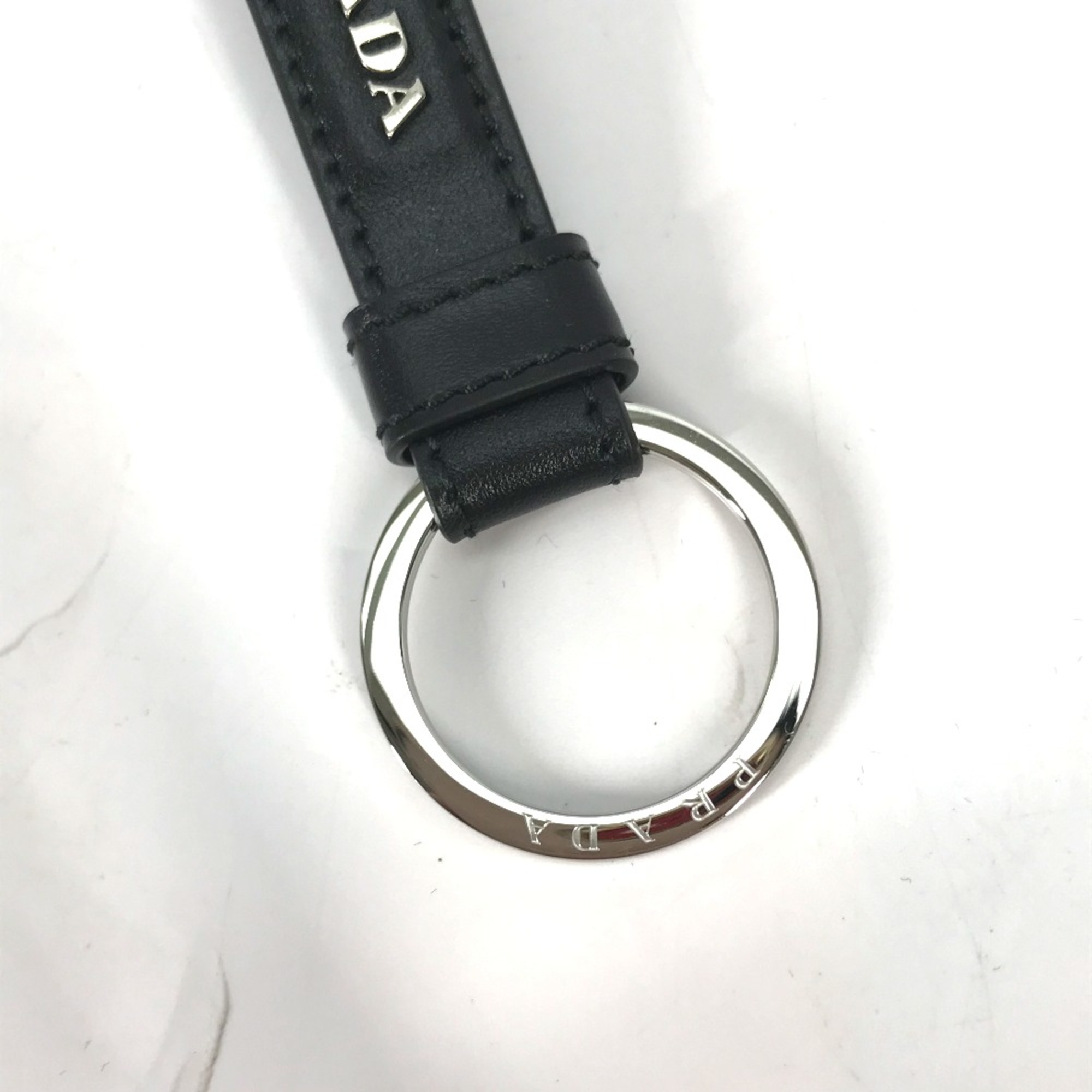 PRADA logo Key Holder Key ring Black