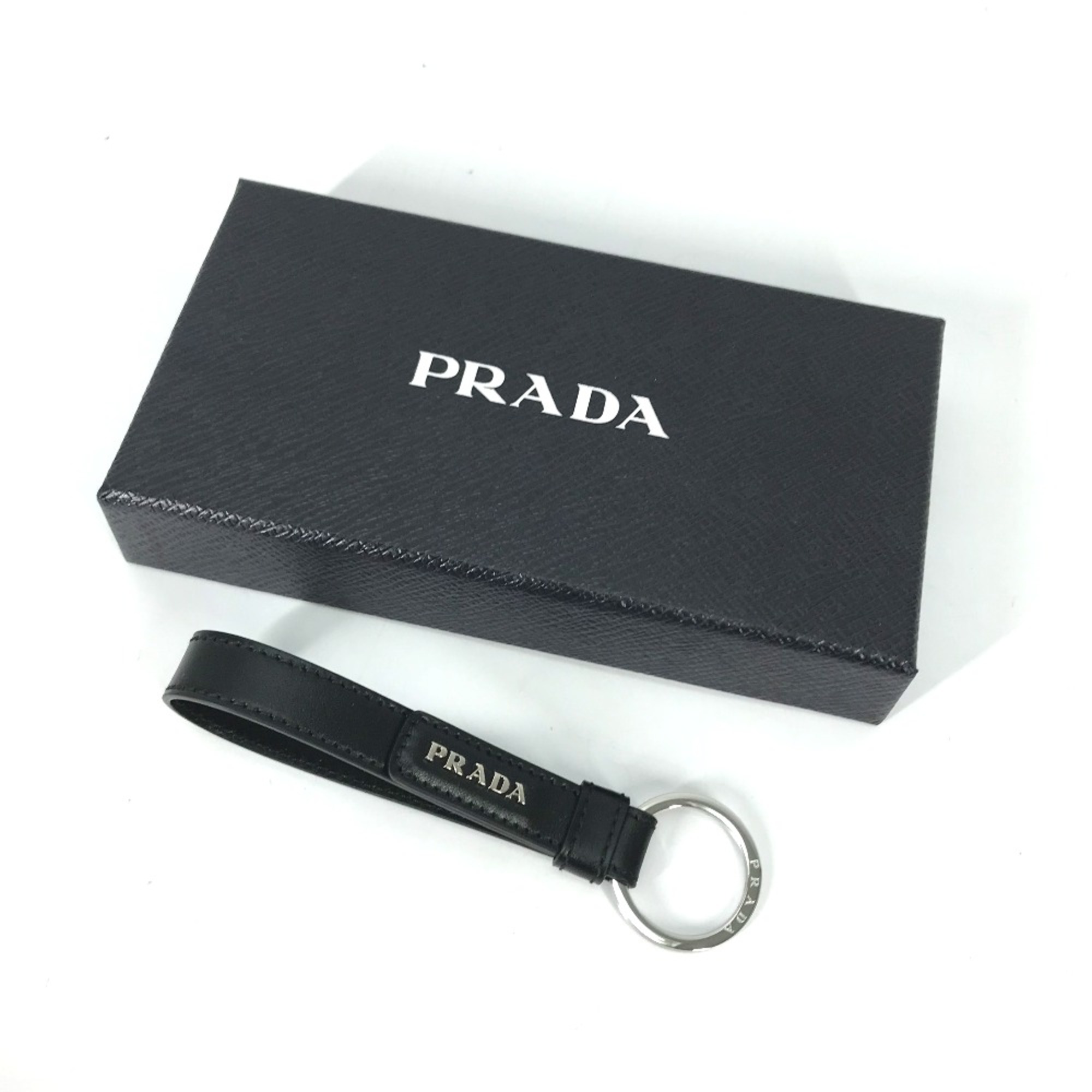 PRADA logo Key Holder Key ring Black