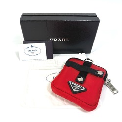 PRADA 2NA026 triangle logo triangle logo plate Bicolor Pouch Red Black