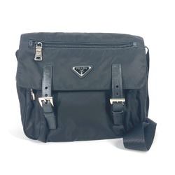 PRADA BT0713 triangle logo triangle logo plate Crossbody bag Pochette Shoulder Bag Black