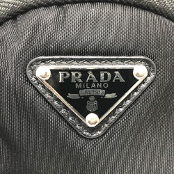 PRADA 1TT129 Triangle logo Bag Pochette Crossbody Shoulder Bag Black SilverHardware