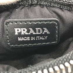 PRADA 1TT129 Triangle logo Bag Pochette Crossbody Shoulder Bag Black SilverHardware