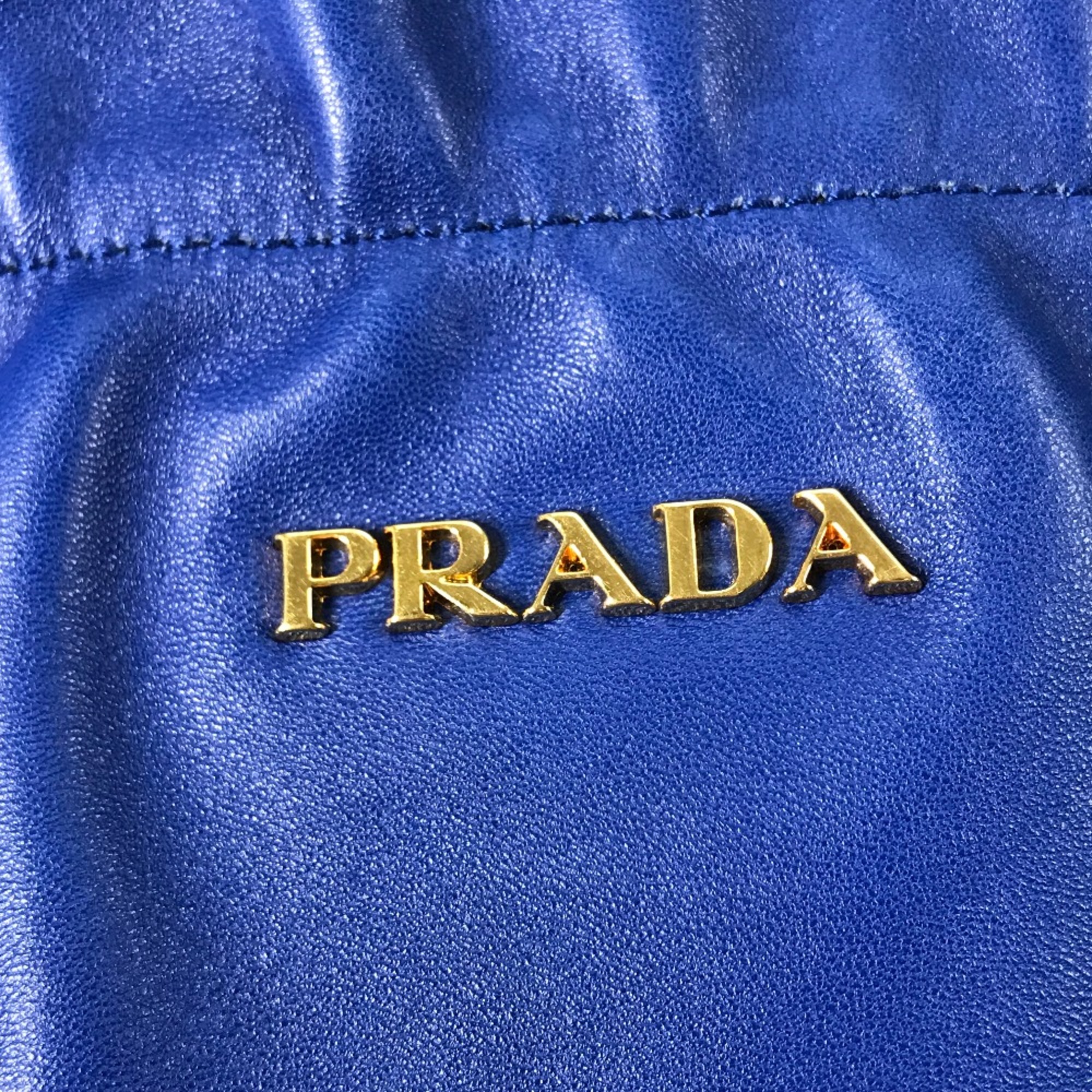 PRADA Logo Crossbody 2WAY Shoulder Bag Bag Tote Bag Hand Bag blue