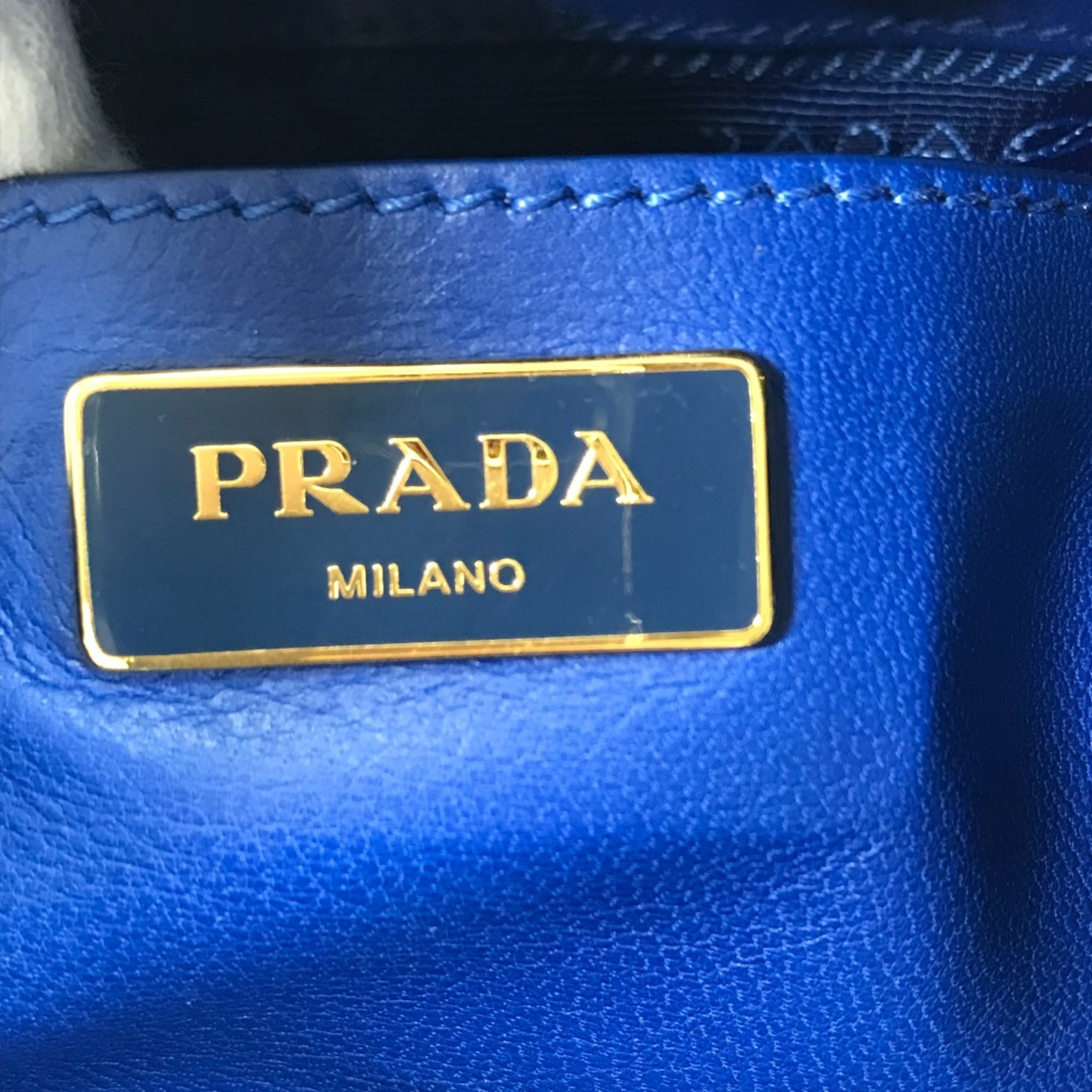 PRADA Logo Crossbody 2WAY Shoulder Bag Bag Tote Bag Hand Bag blue