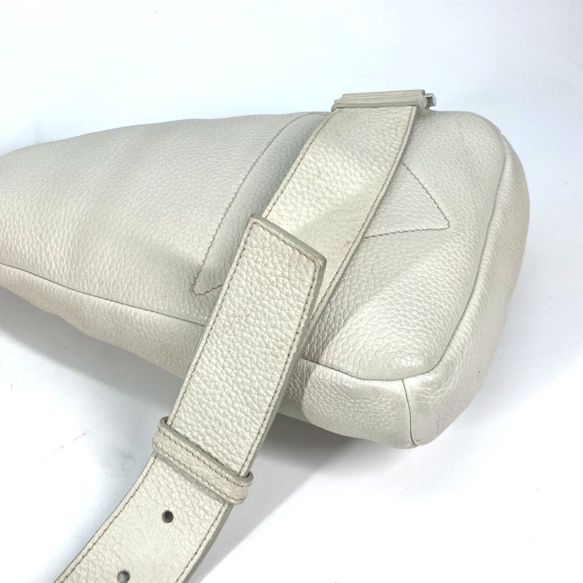 PRADA 2VZ098 triangle logo triangle logo shoulder bag body bag Off White White