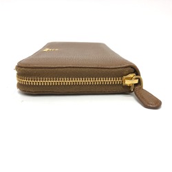 PRADA 1M0506 Zip Around Long Wallet Brown GoldHardware