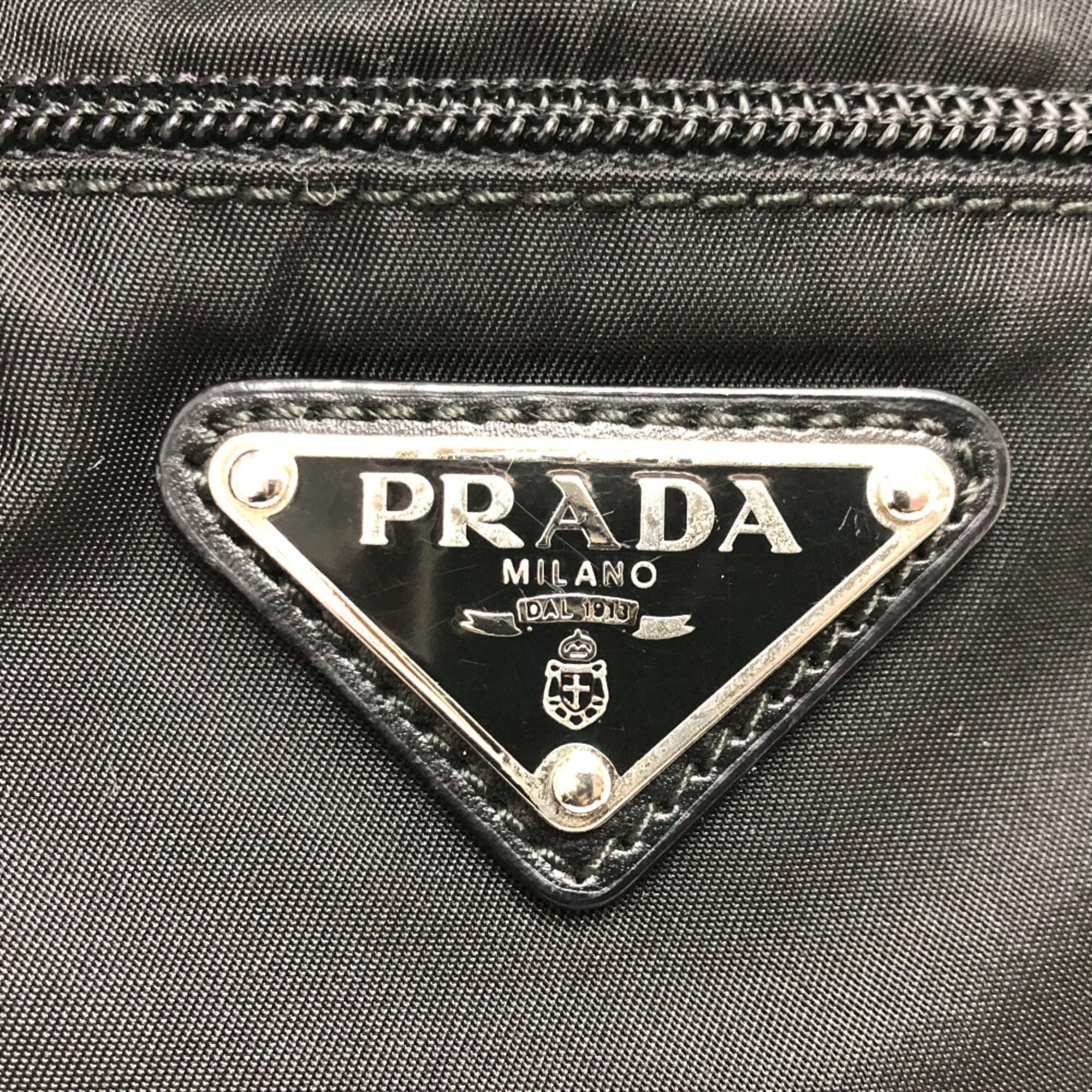 PRADA Bt0420 Flat Crossbody Bag Shoulder Bag Black SilverHardware