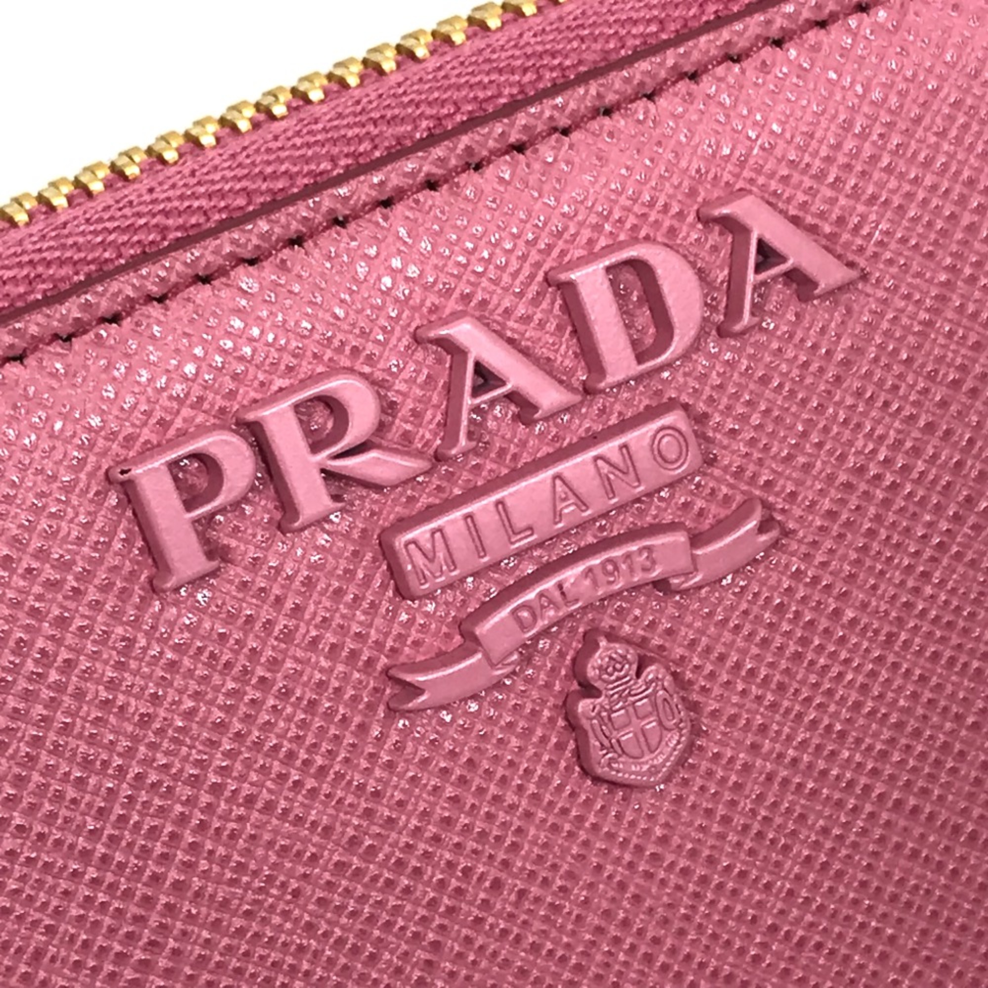 PRADA 1ML506 logo Zip Around Long Wallet BEGONIA pink