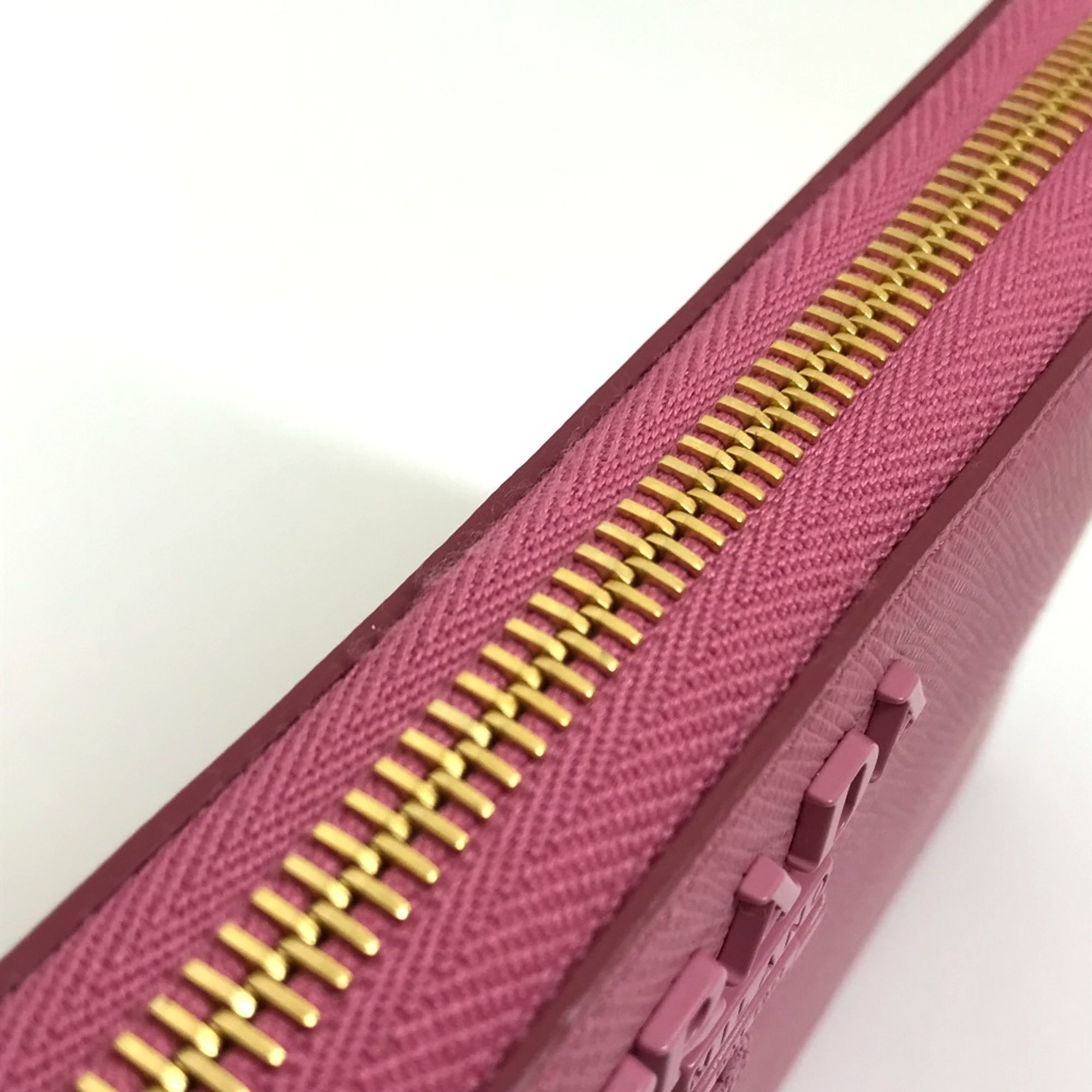 PRADA 1ML506 logo Zip Around Long Wallet BEGONIA pink