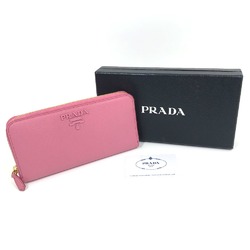 PRADA 1ML506 logo Zip Around Long Wallet BEGONIA pink