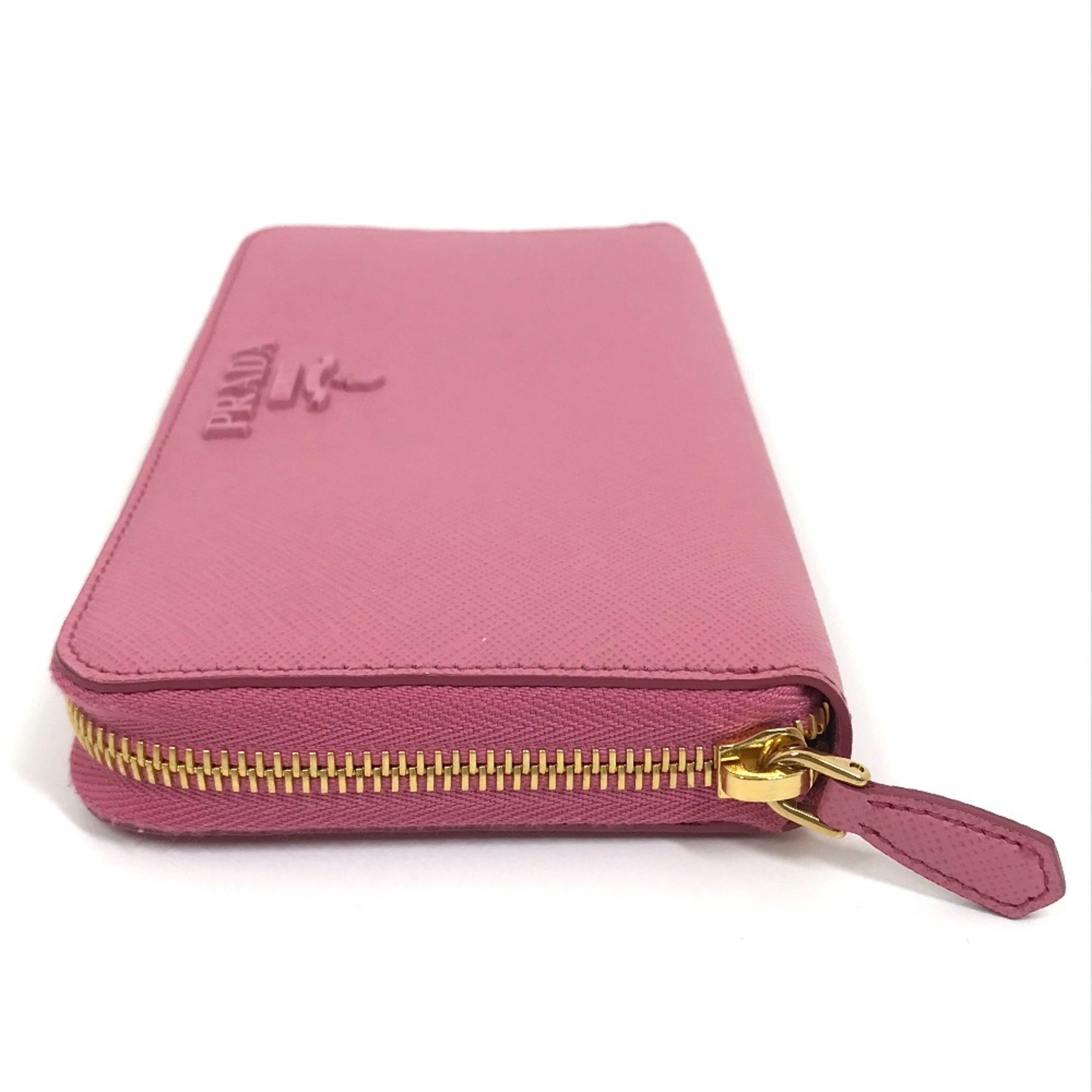 PRADA 1ML506 logo Zip Around Long Wallet BEGONIA pink