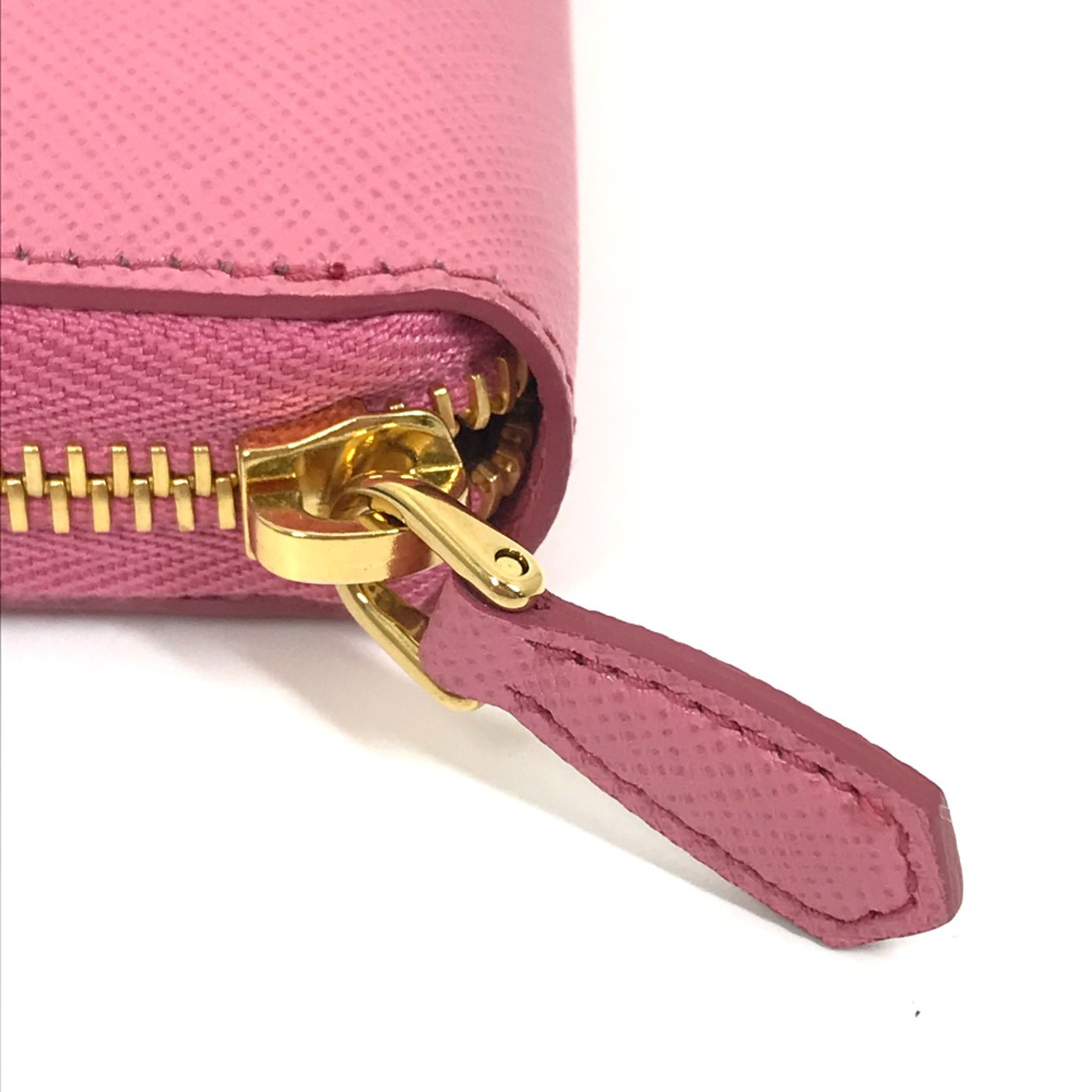 PRADA 1ML506 logo Zip Around Long Wallet BEGONIA pink