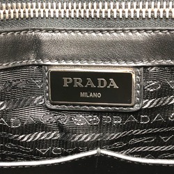 PRADA 2VG079 logo bag handbag Tote Bag Black SilverHardware