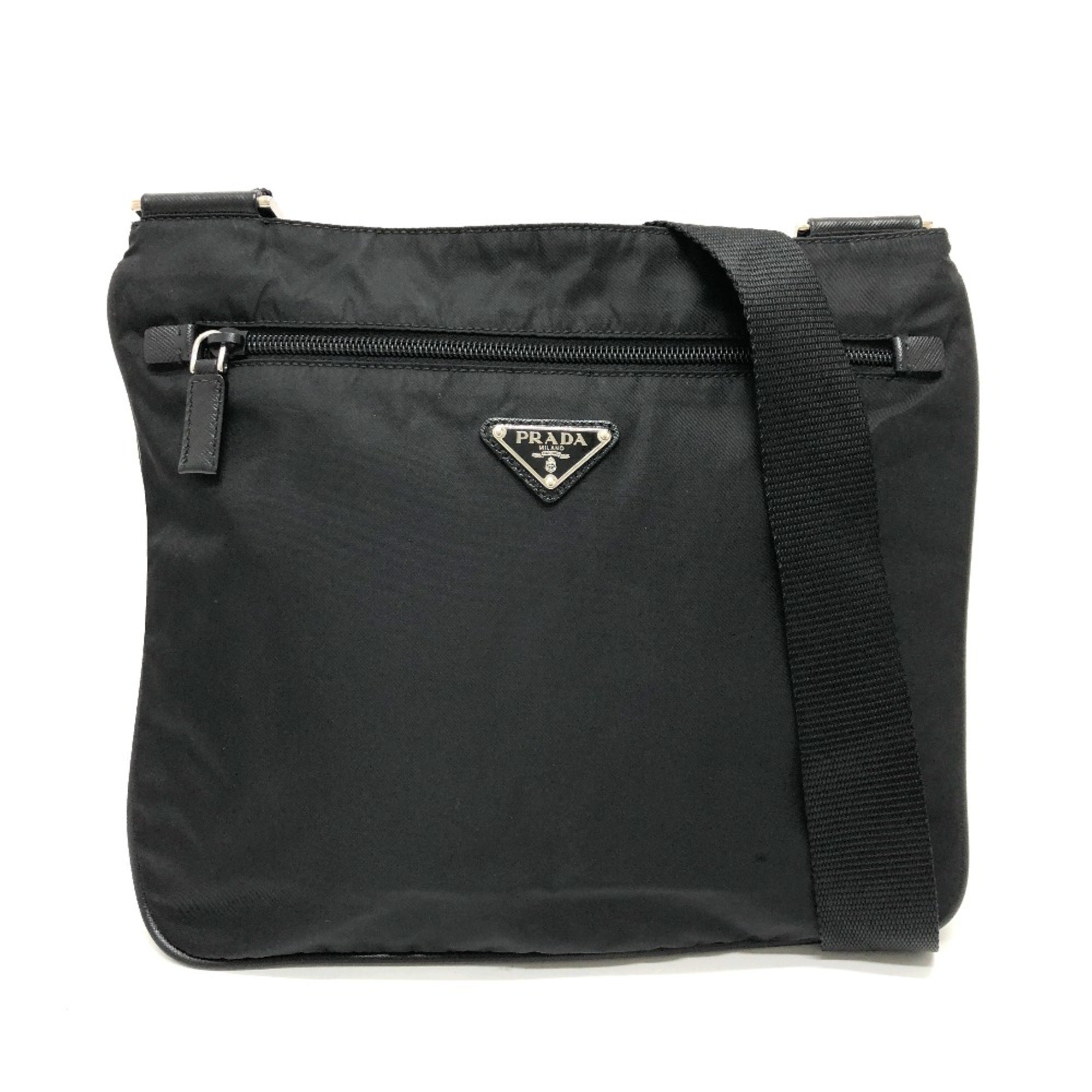 PRADA 2VH563 Triangle logo Bag Shoulder Bag Black SilverHardware