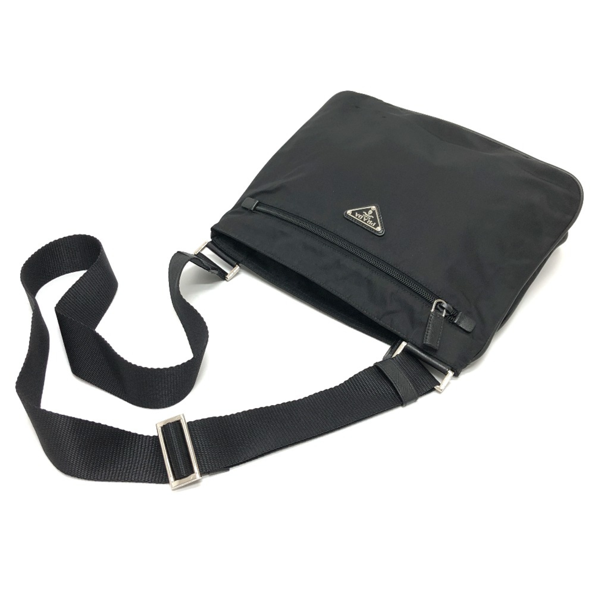 PRADA 2VH563 Triangle logo Bag Shoulder Bag Black SilverHardware