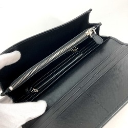 PRADA 1MH132 Long Wallet Business Card Case Pass case with flap Folded wallet Black