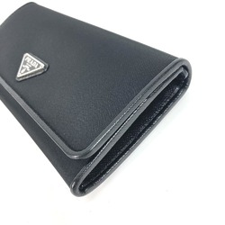 PRADA 1MH132 Long Wallet Business Card Case Pass case with flap Folded wallet Black