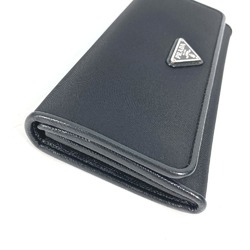 PRADA 1MH132 Long Wallet Business Card Case Pass case with flap Folded wallet Black